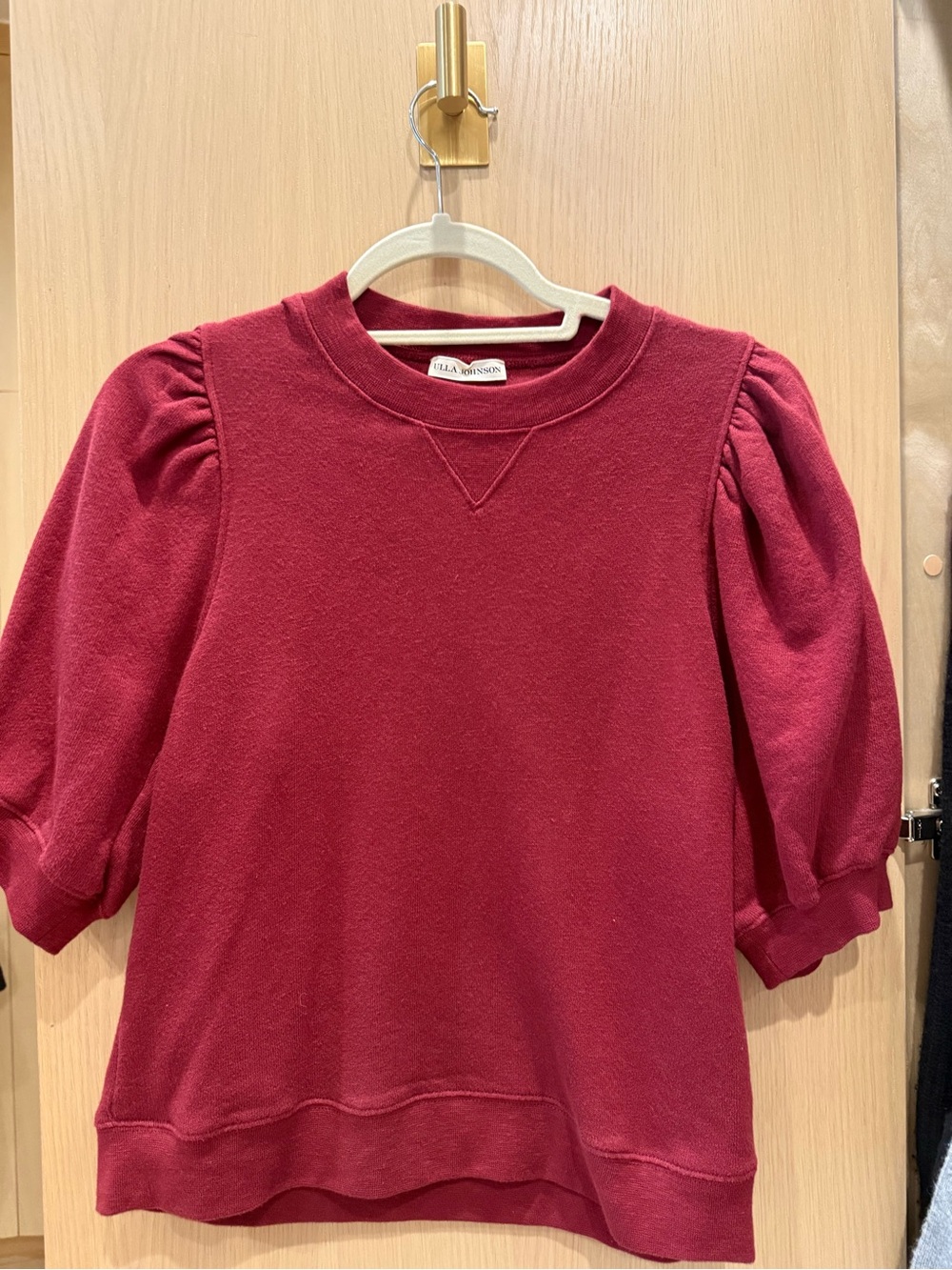 Ulla Johnson' “Rami” Puff Sleeve - short sleeve Sweatshirt - Raspberry